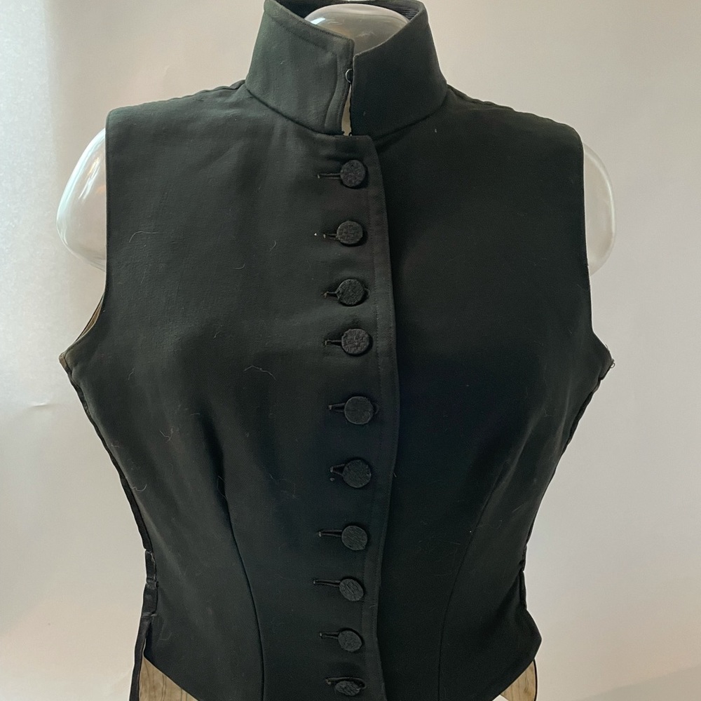 Victorian / steampunk black nipped waist vest